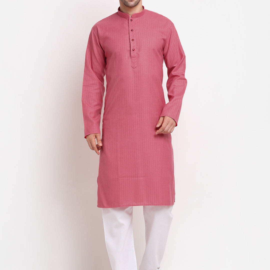 Men's Cotton Blend Bio Striped Kurta