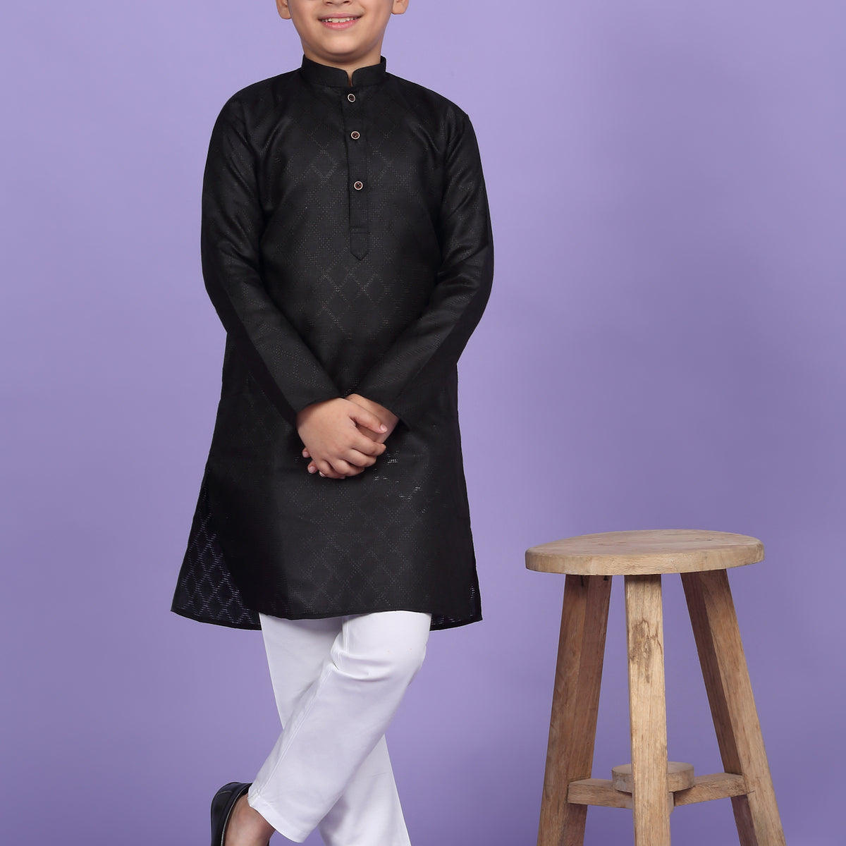 Cotton Blend Woven Design Kurta Set