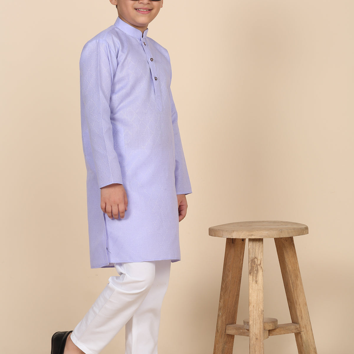 Cotton Blend Woven Design Kurta Set
