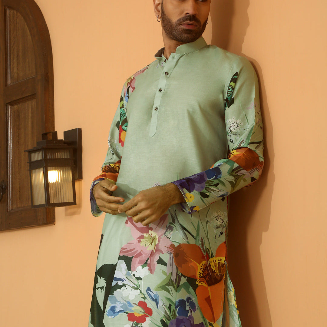 Animal Print Cotton Straight Kurta