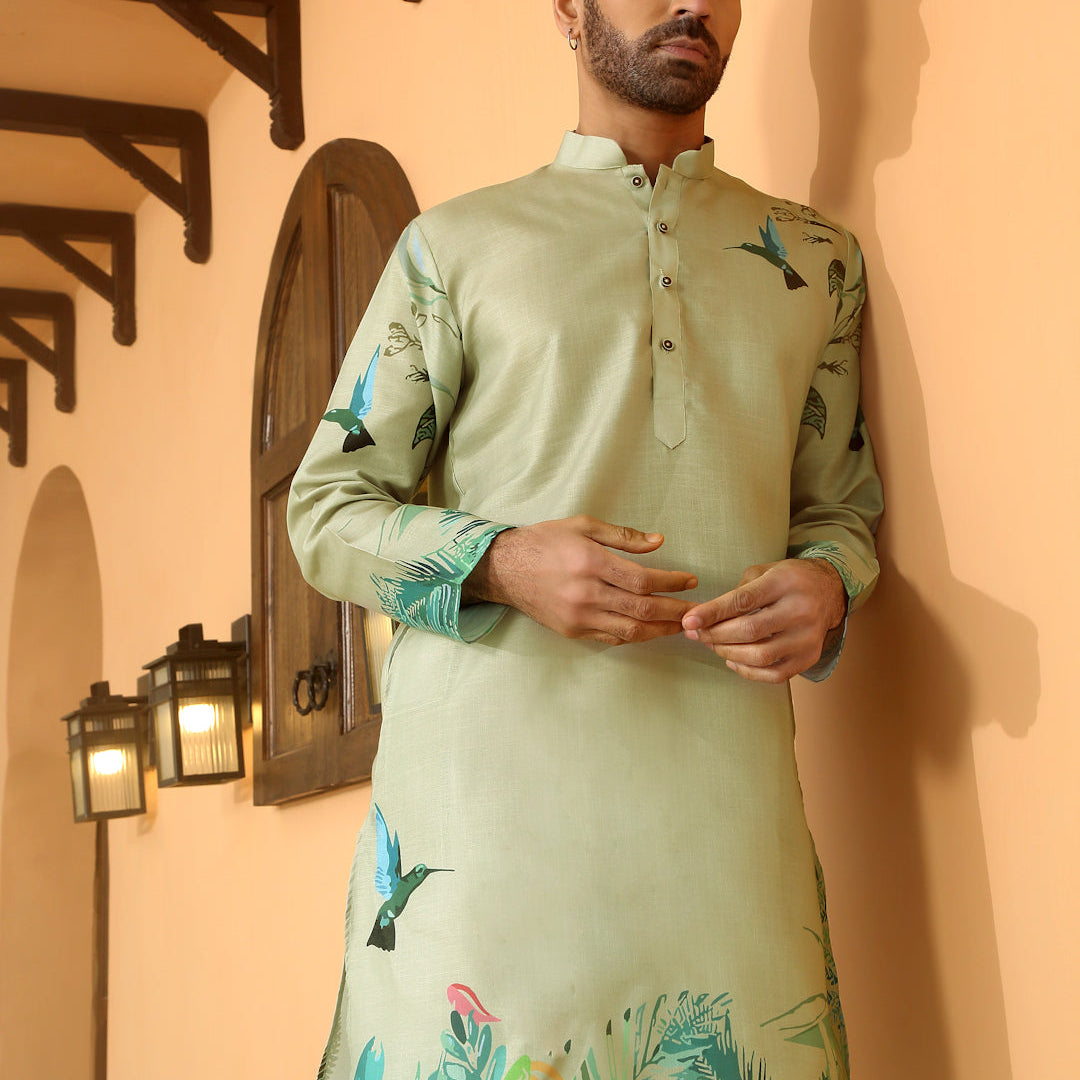 Animal Print Cotton Straight Kurta