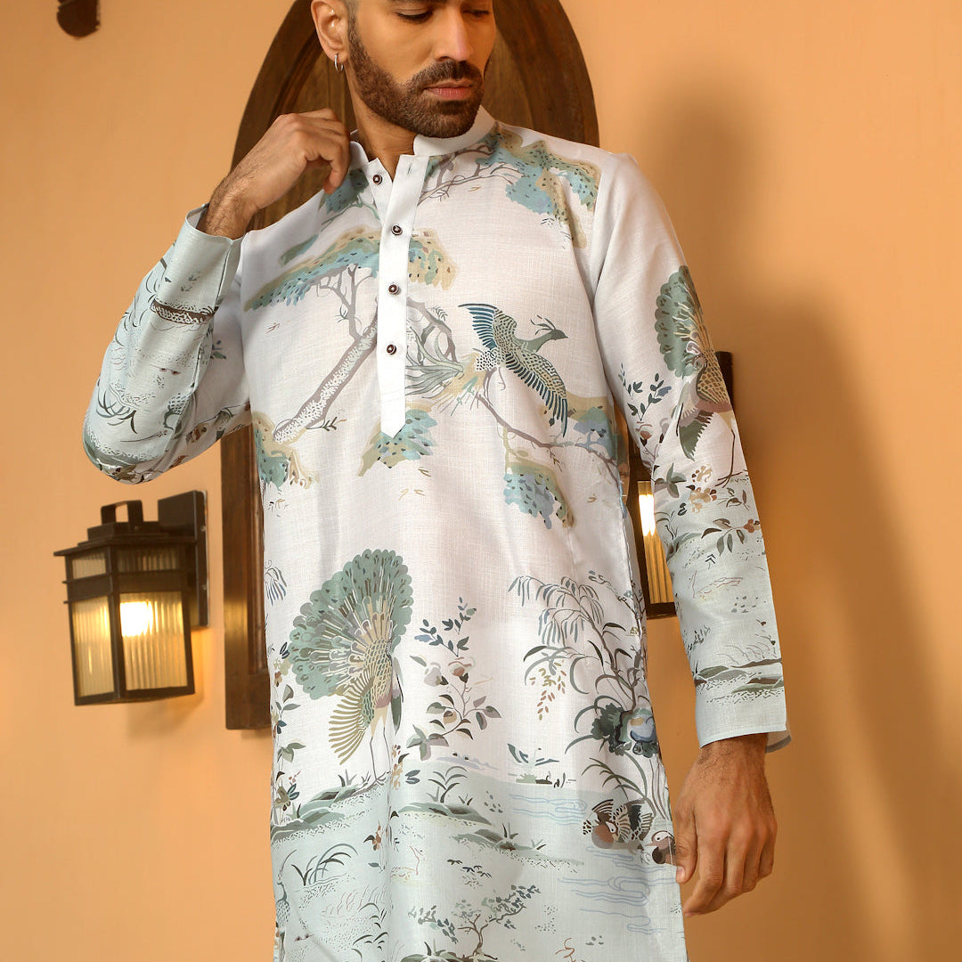 Animal Print Cotton Straight Kurta