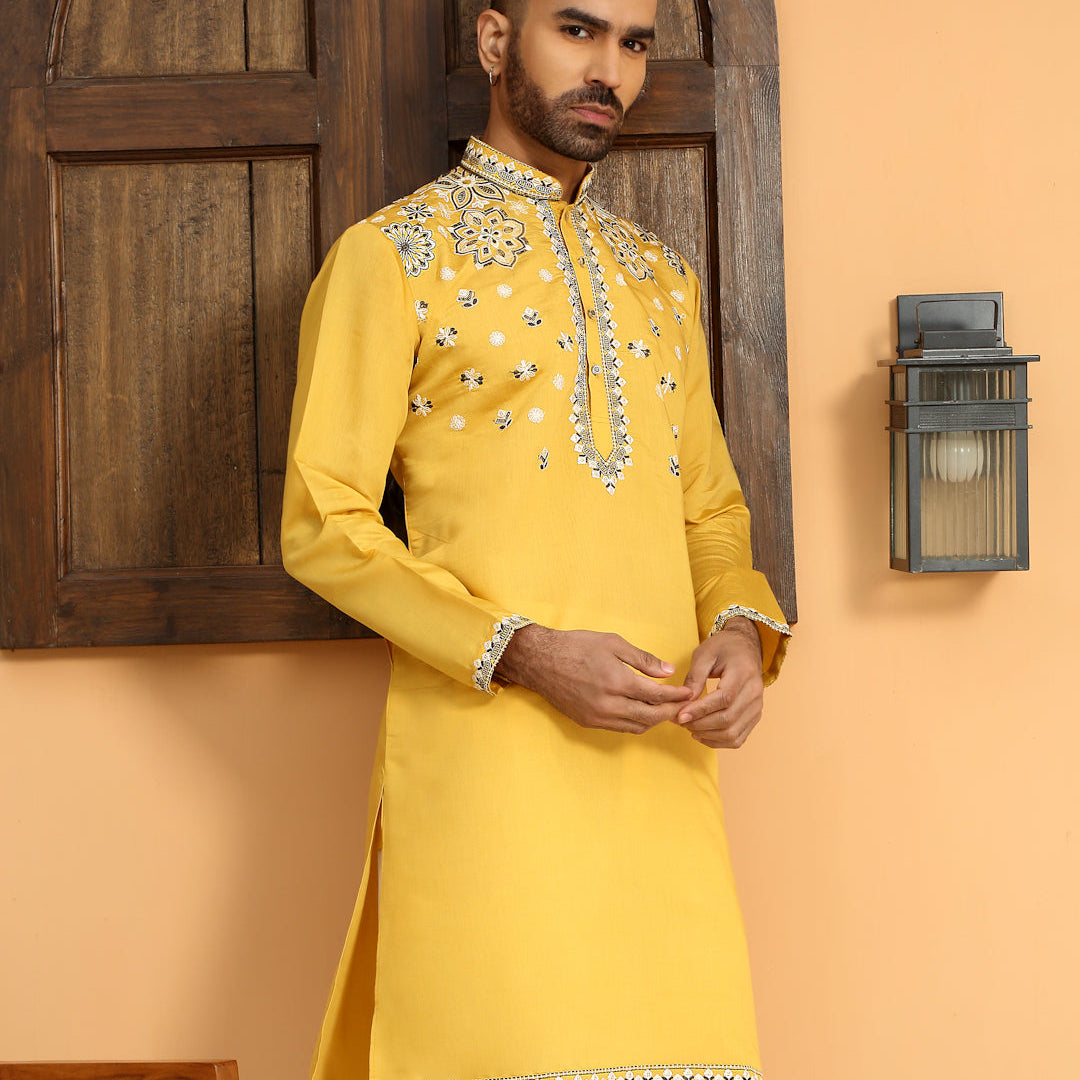 LUXE- Floral Heavy Embroidered Sequinned Kurta