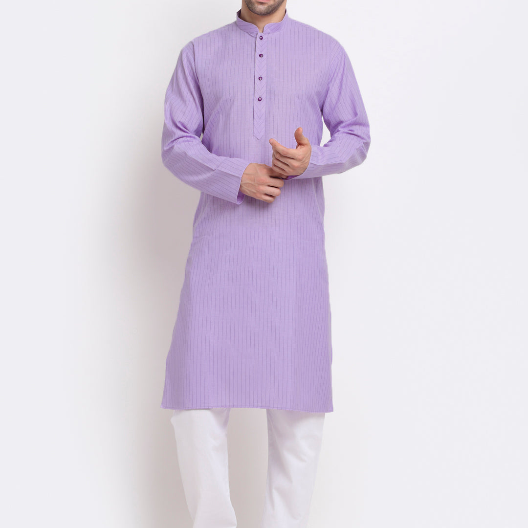 Men's Cotton Blend Bio Striped Kurta