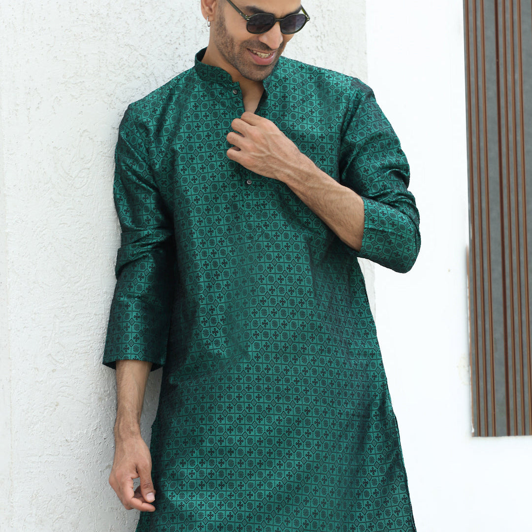 Silk Jacquard Self Design Kurta