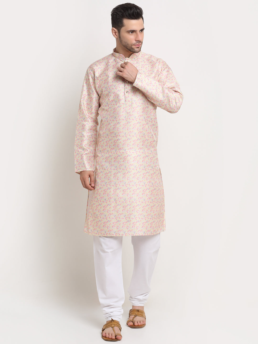 Men's Thread Work Silk Sequence Kurta