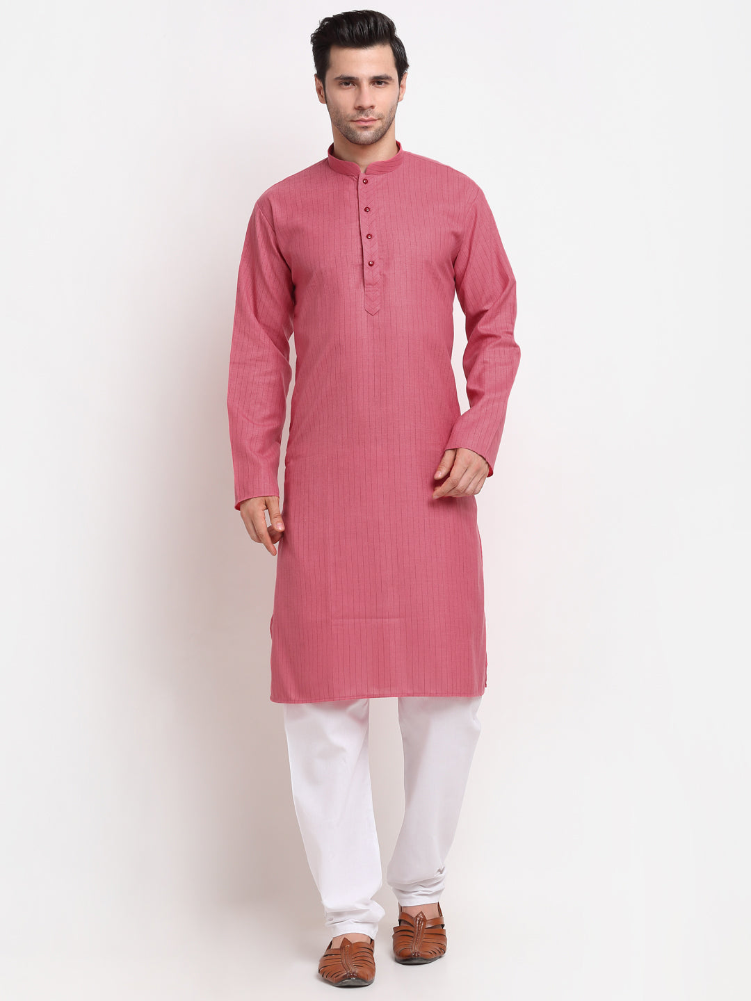 Men's Cotton Blend Bio Striped Kurta