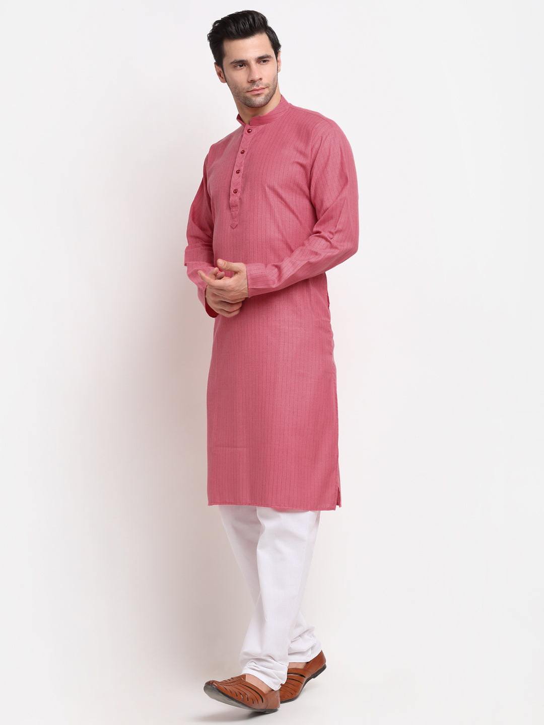KRAFT INDIA Men Cotton Striped Kurta Pyjama Set