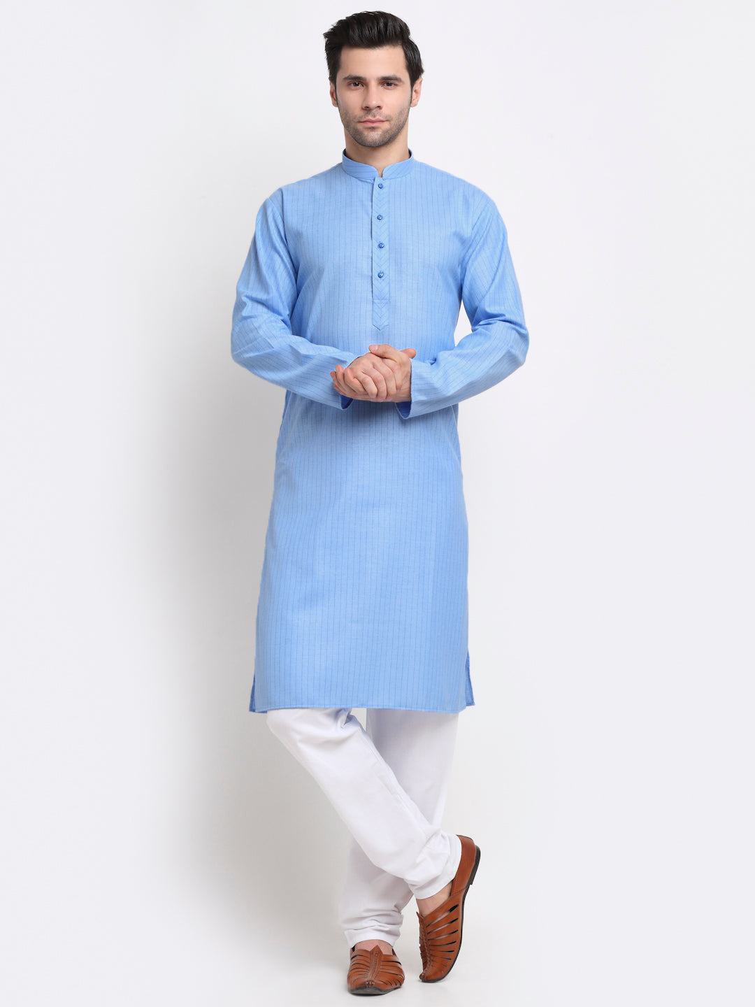 Men's Cotton Blend Bio Striped Kurta