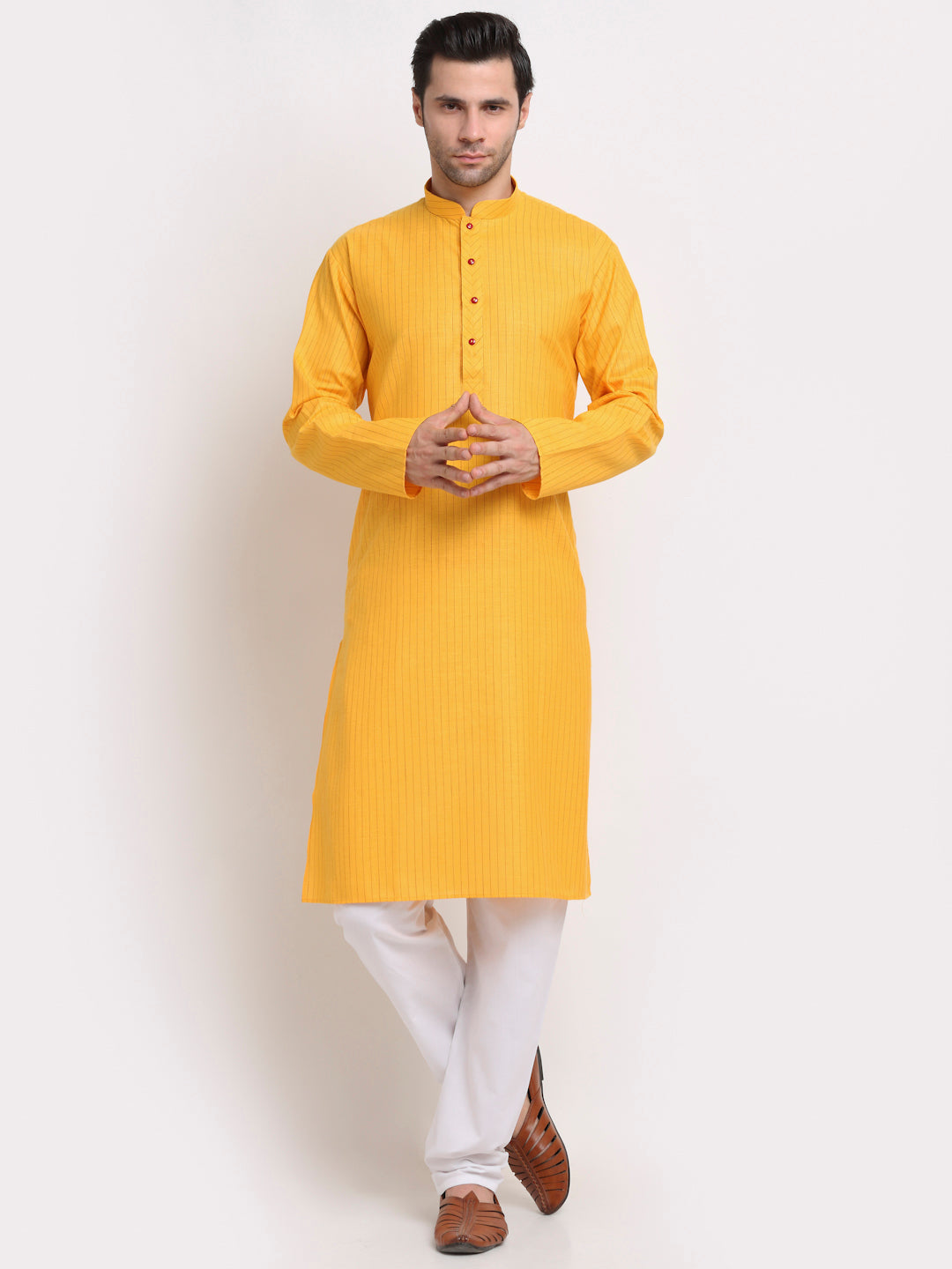 Men's Cotton Blend Bio Striped Kurta