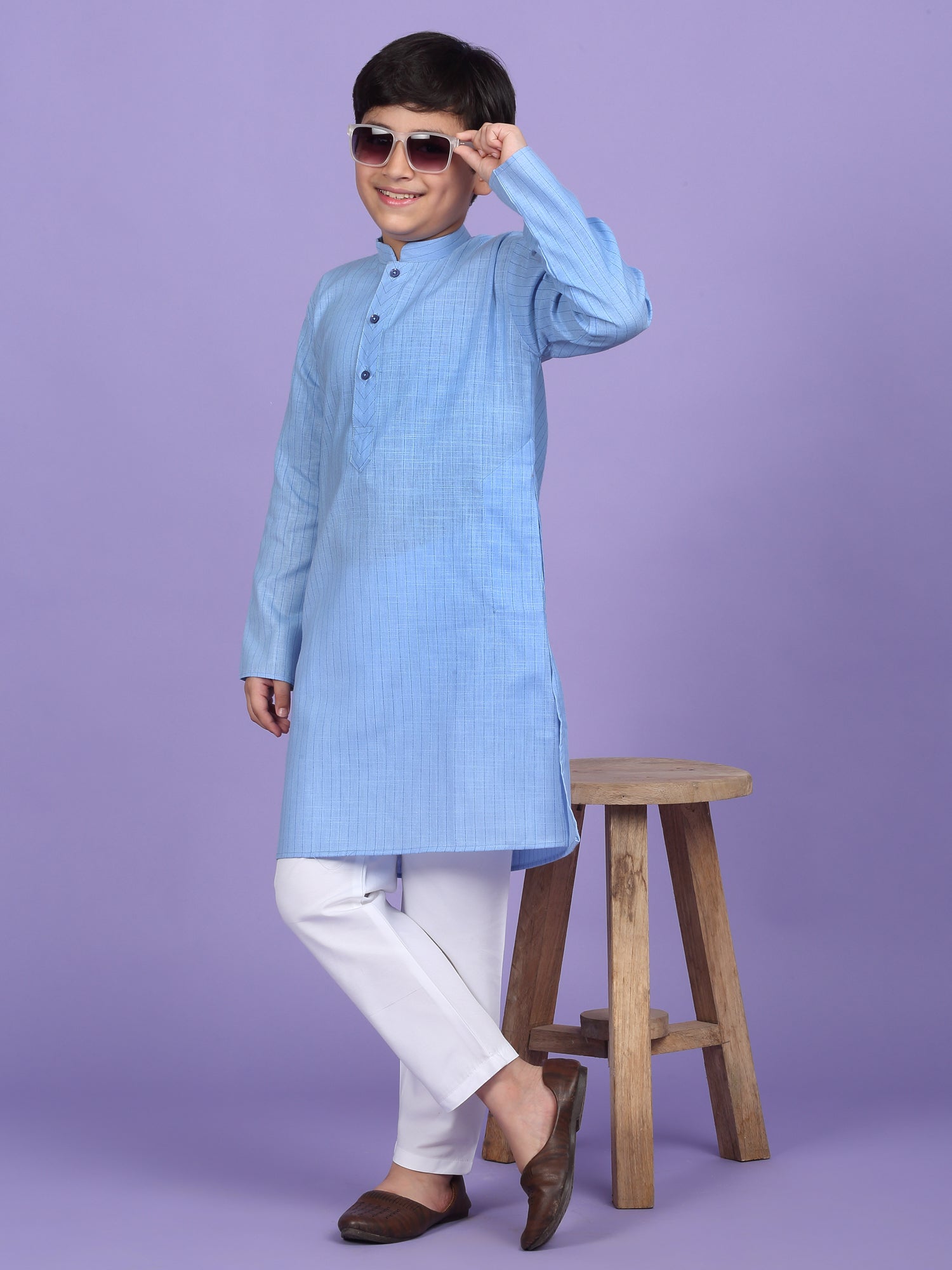 Cotton Blend Striped Kurta