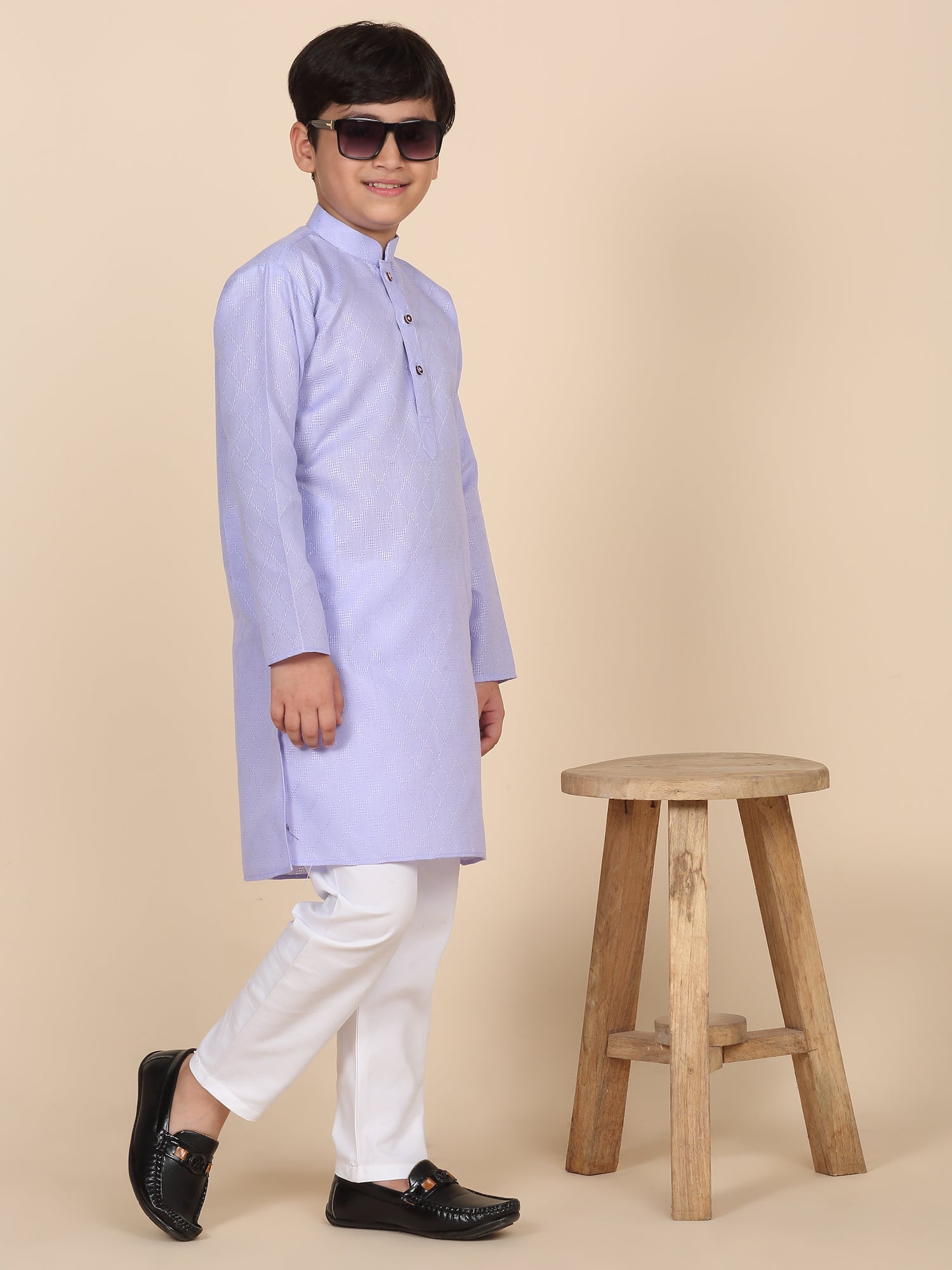 Cotton Blend Woven Design Kurta