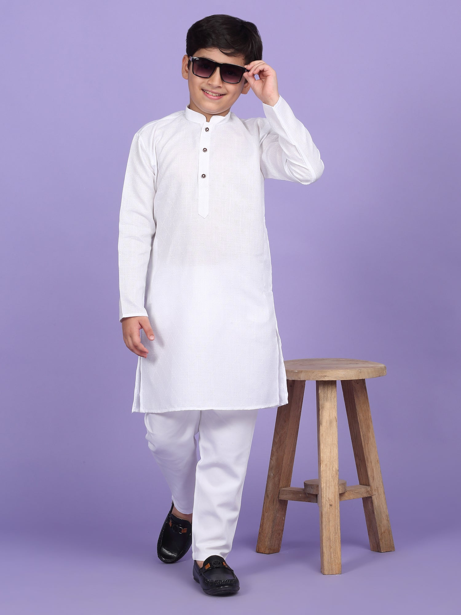Cotton Blend Woven Design Kurta