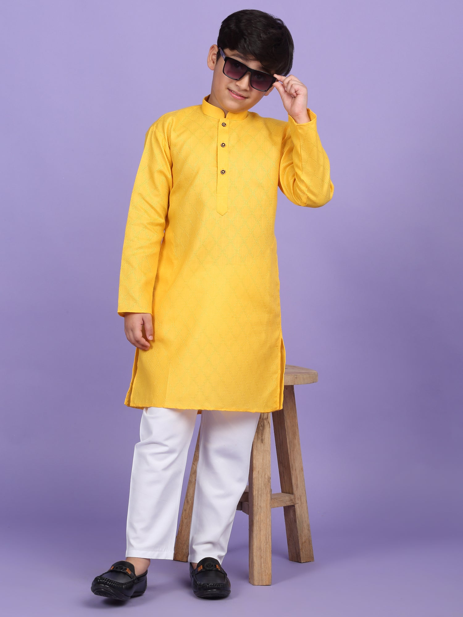 Cotton Blend Woven Design Kurta