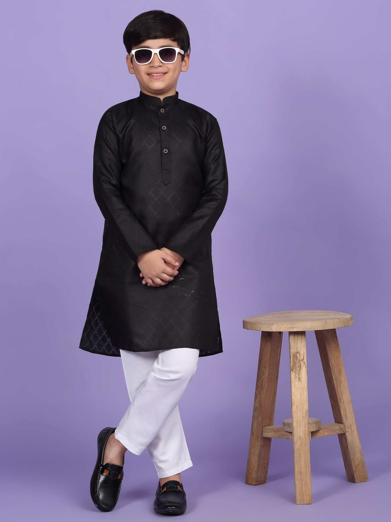 Cotton Blend Woven Design Kurta