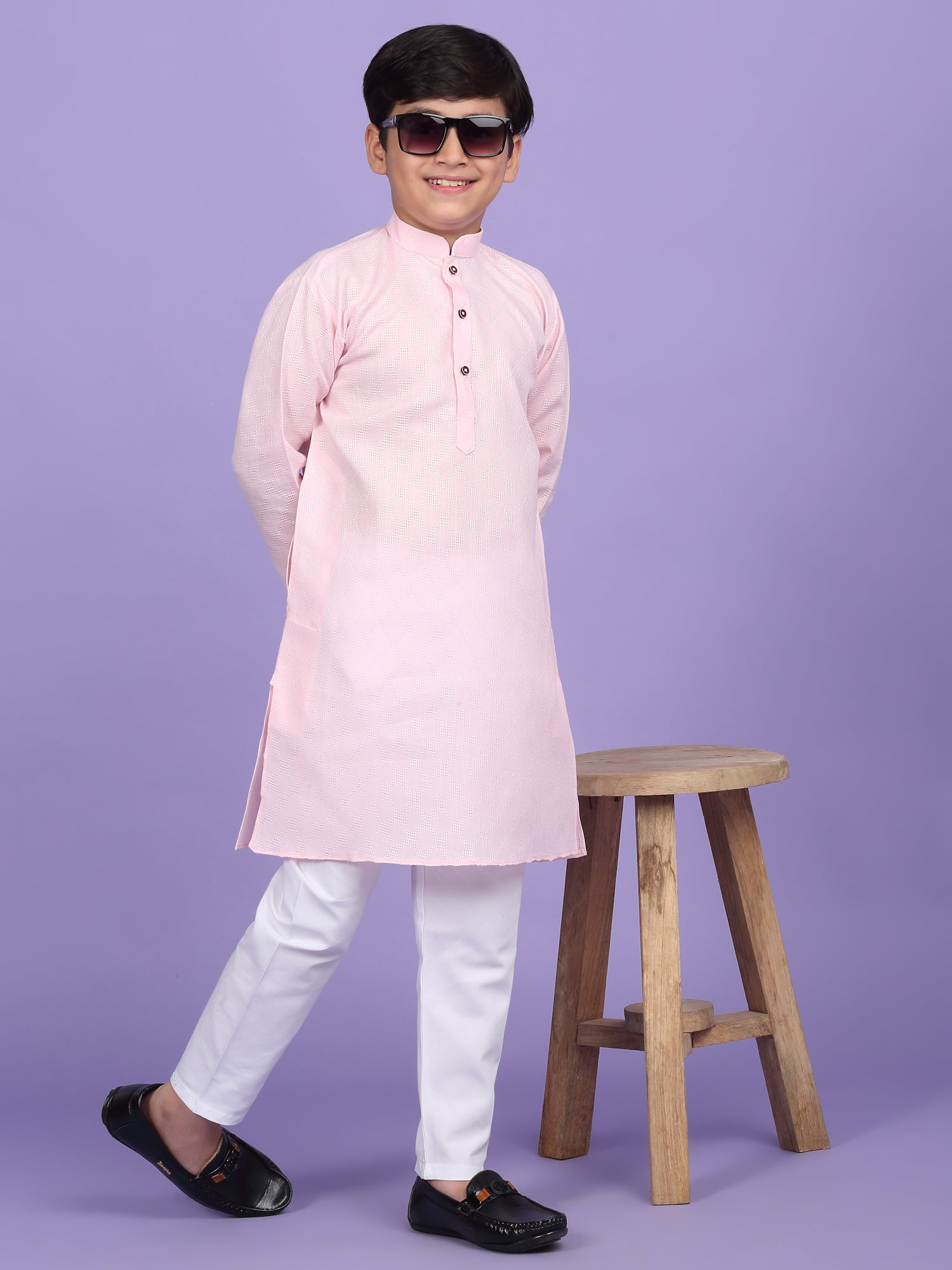 Cotton Blend Woven Design Kurta