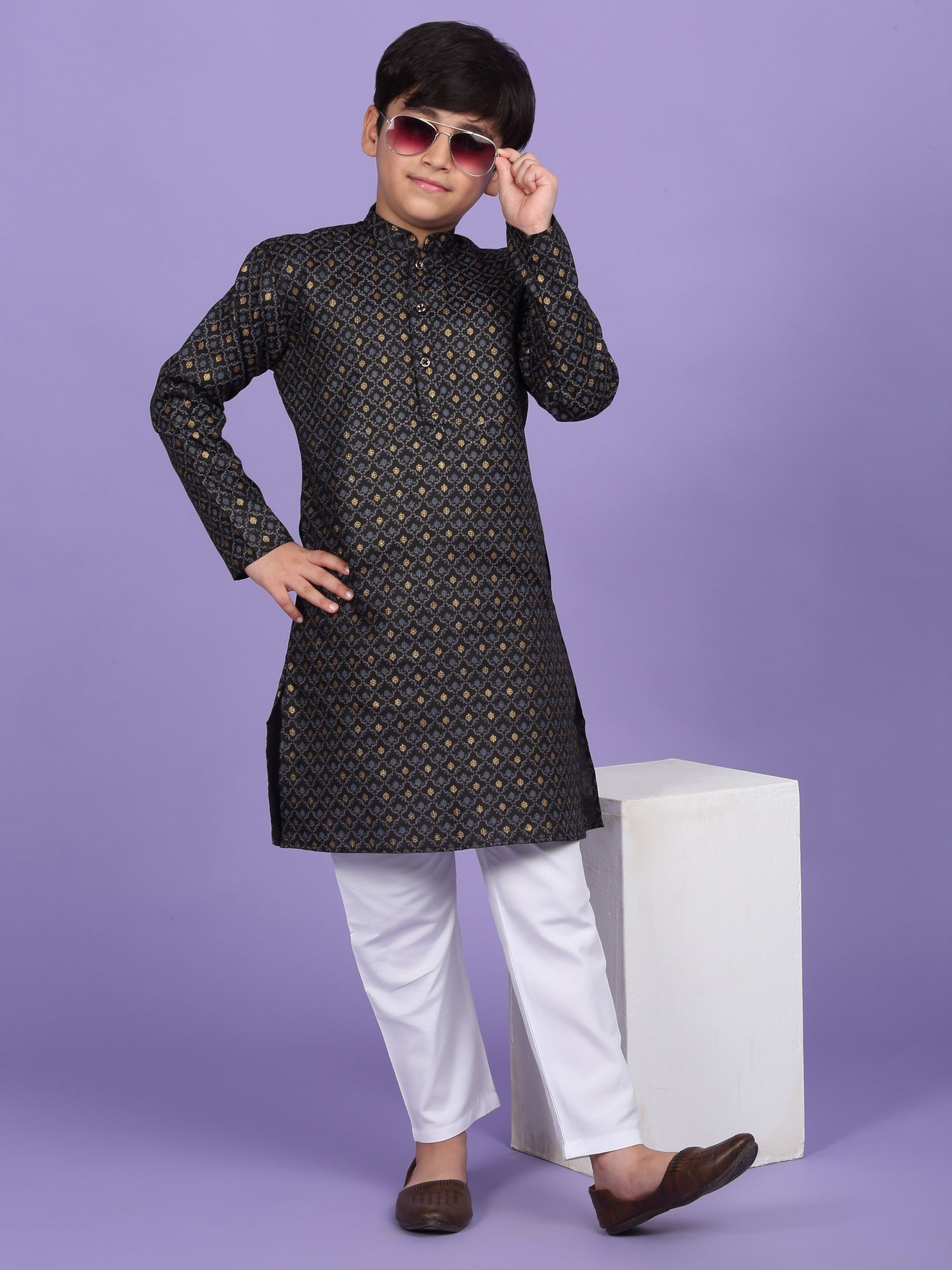 Cotton Blend Floral Printed Kurta
