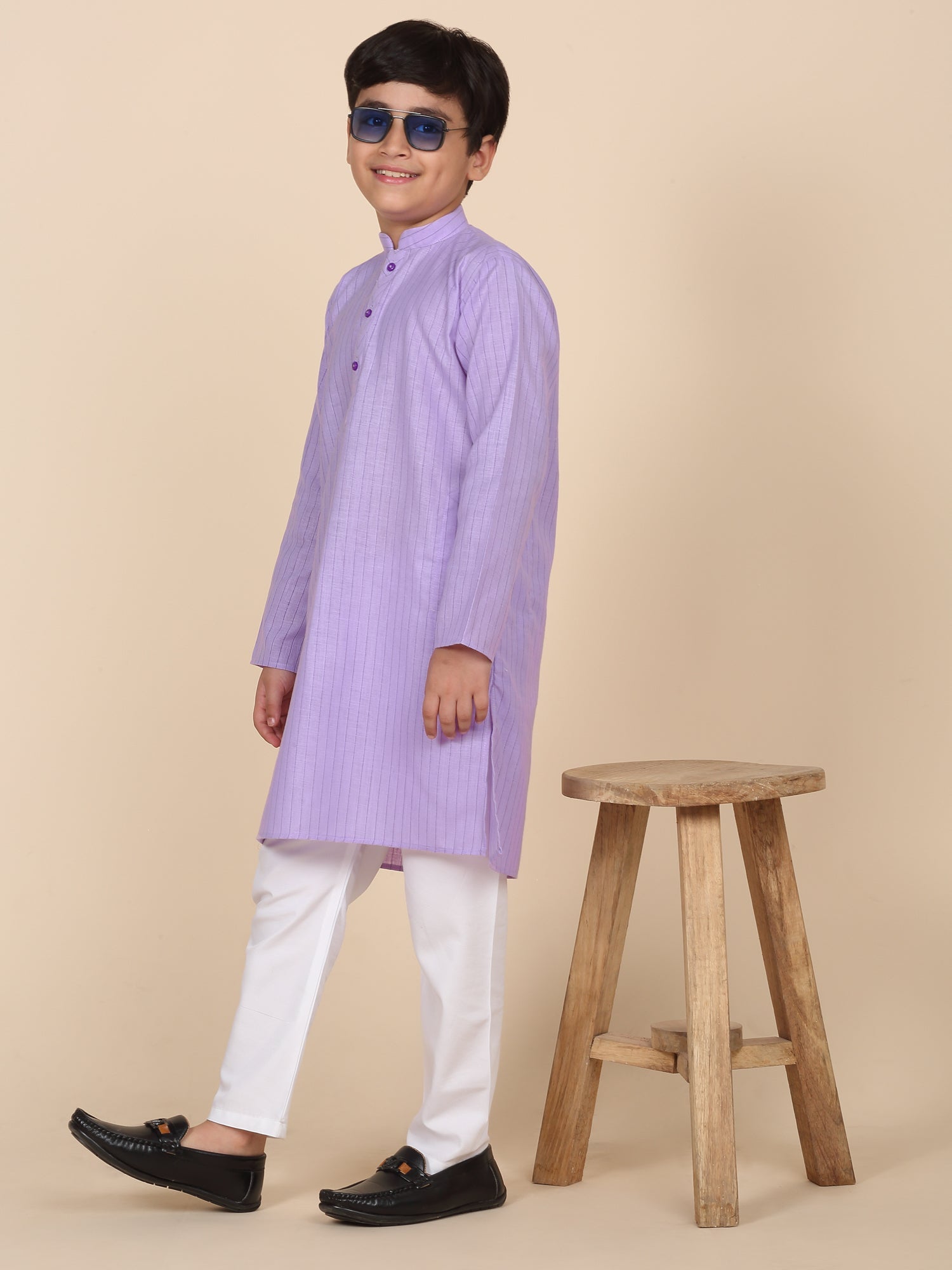 Cotton Blend Striped Kurta
