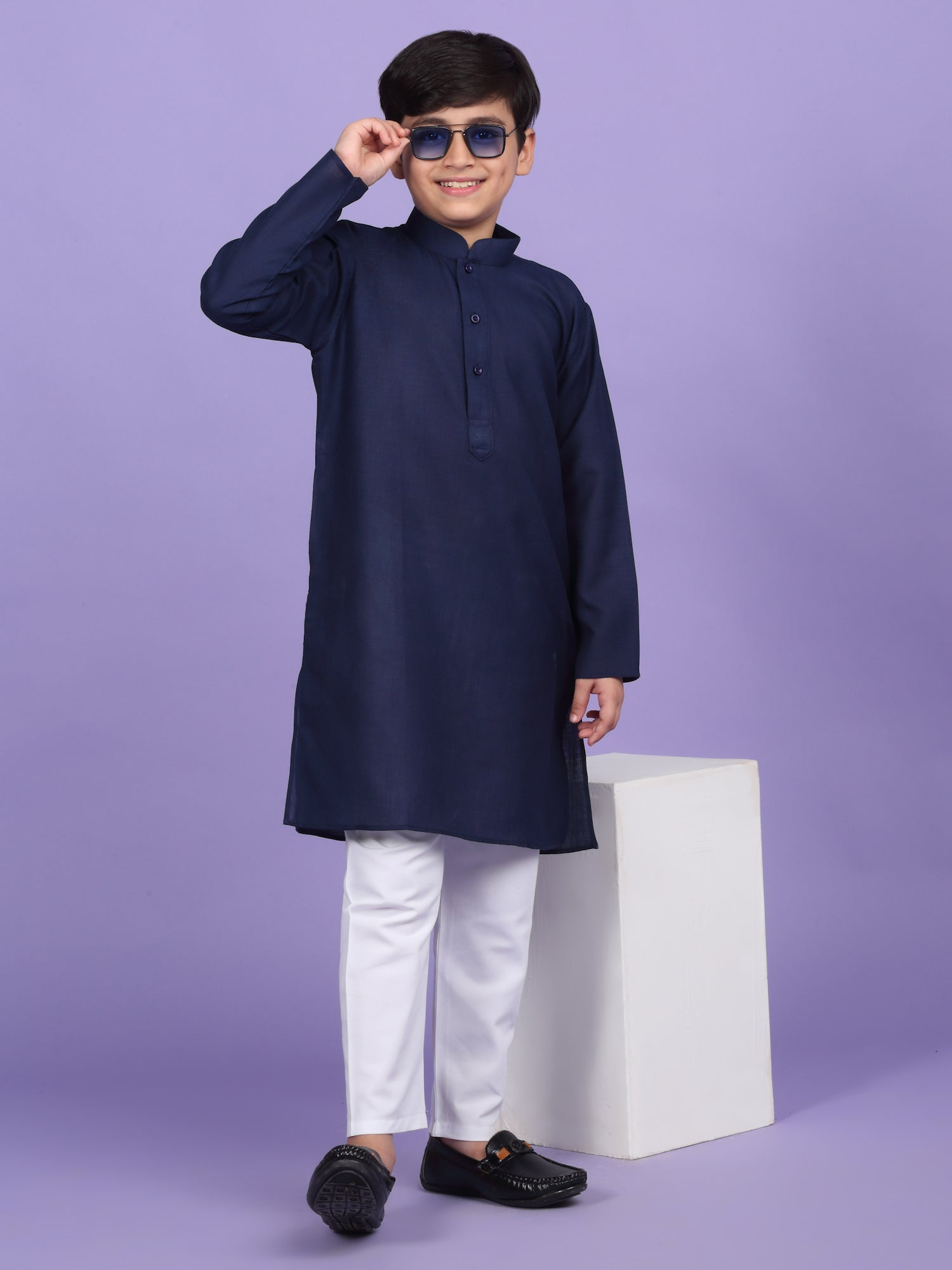Cotton Blend Solid Kurta