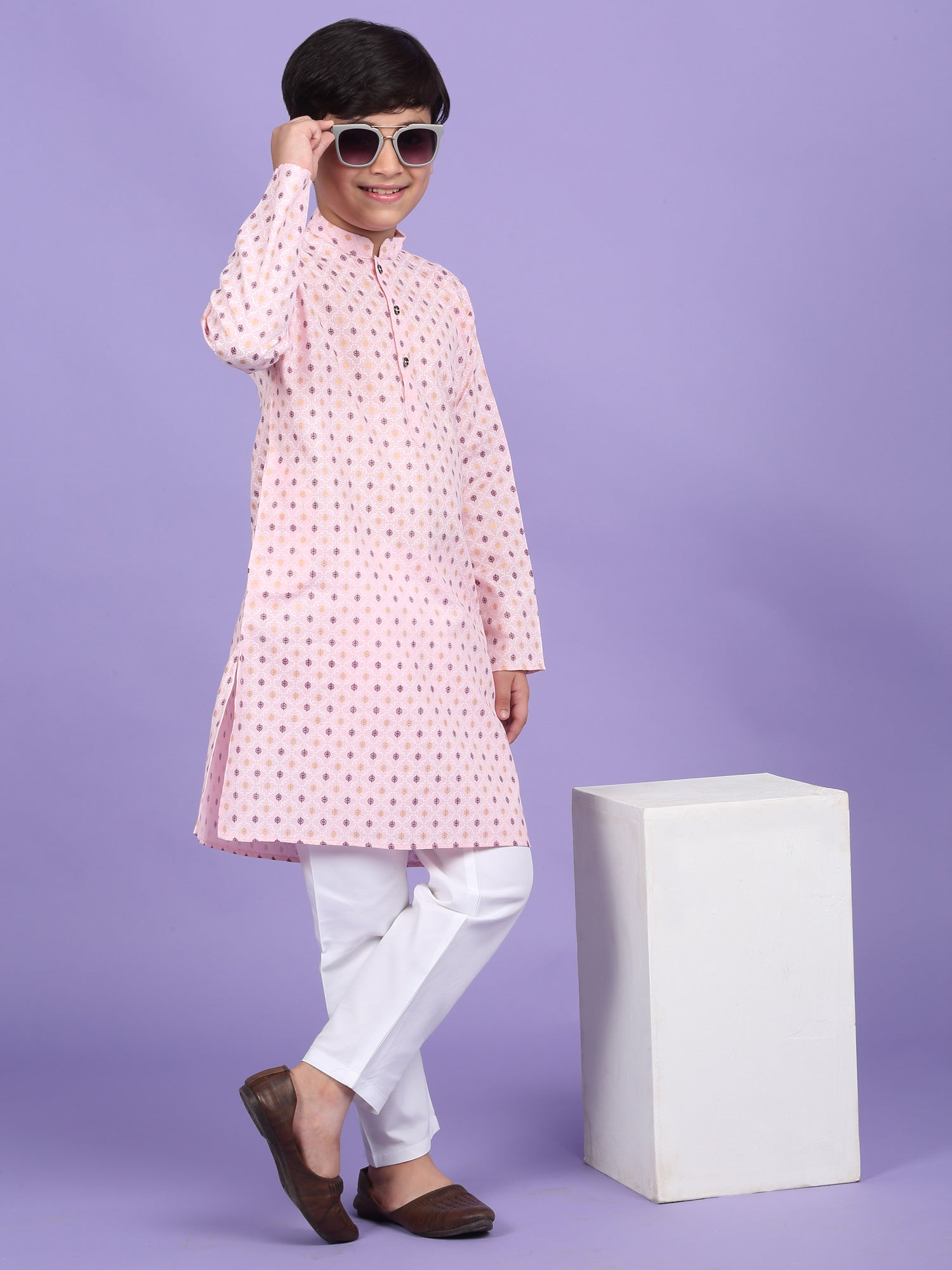 Cotton Blend Floral Printed Kurta