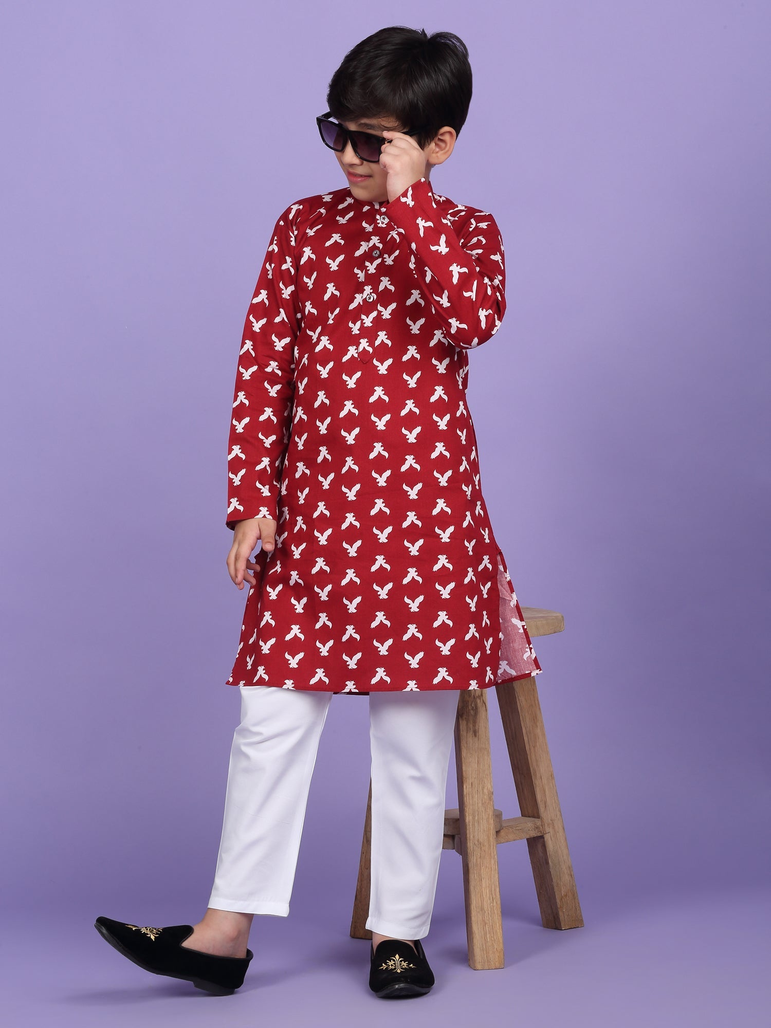 Cotton Blend Abstract Printed Kurta