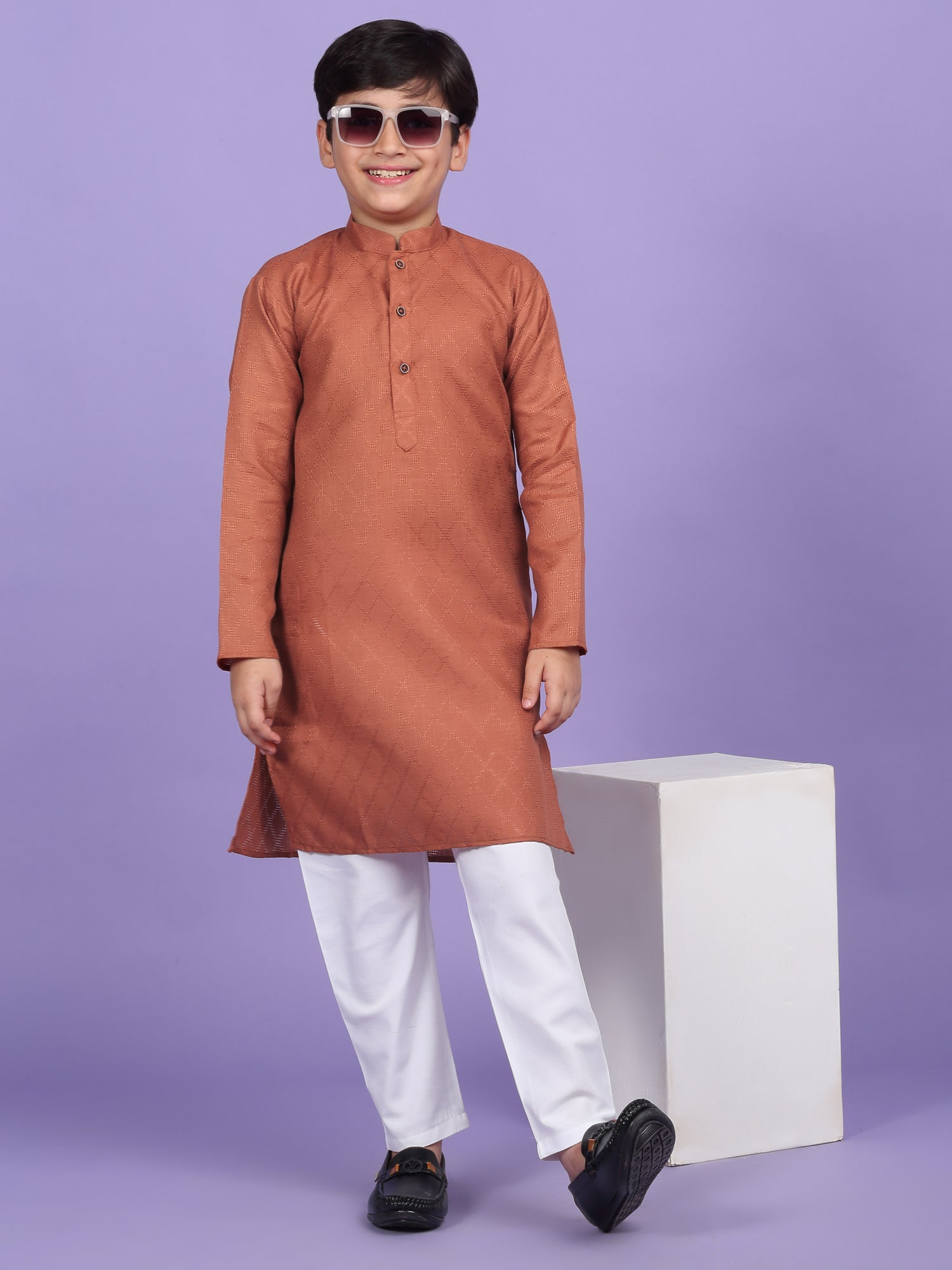 Cotton Blend Woven Design Kurta