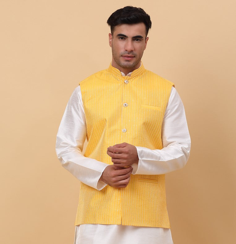 Men's Silk Blend Striped Jacket Only