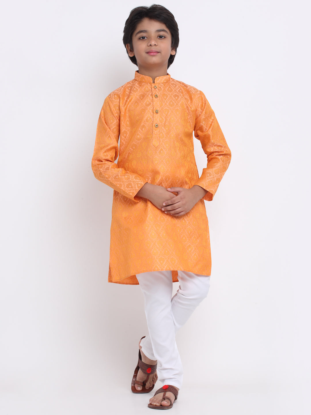 KRAFT INDIA Boy's Jacquard Woven Design Kurta & Pyjamas Set