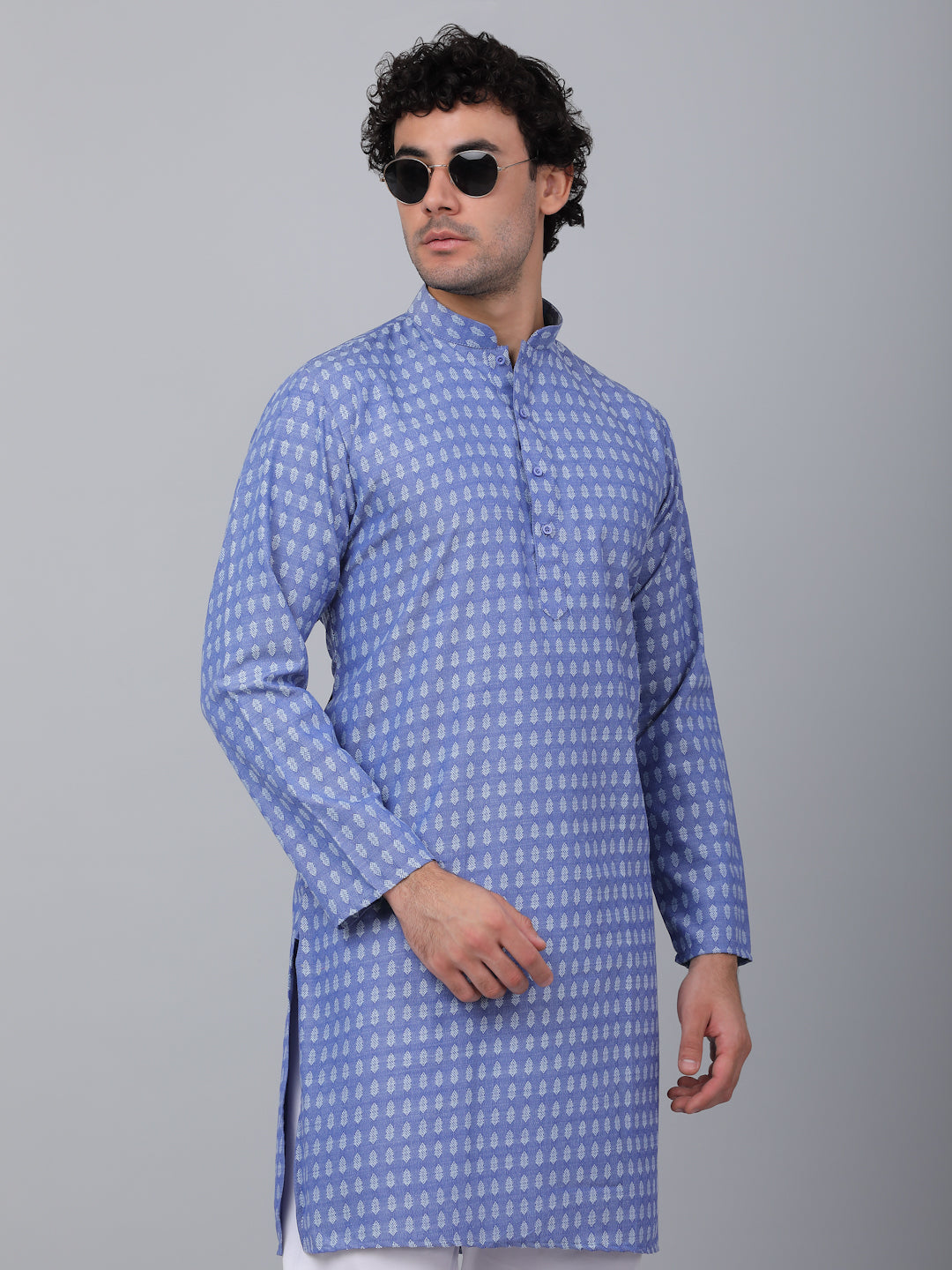 KRAFT INDIA Men Pure Cotton Ethnic Motif Knee Length Kurta Only