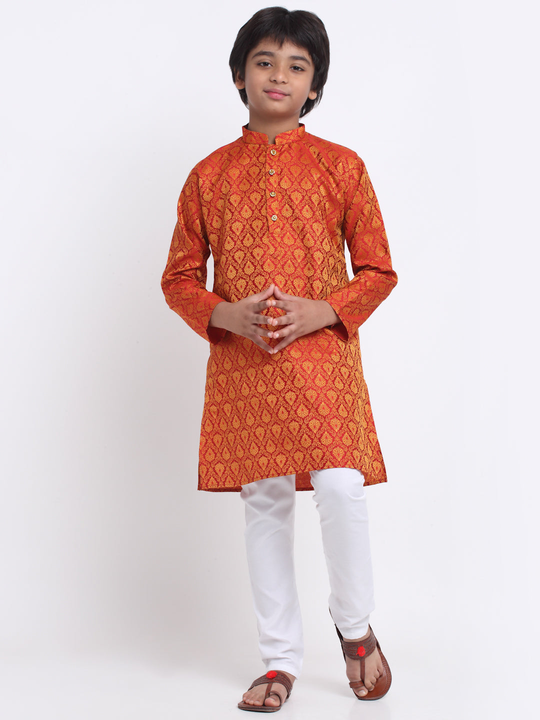 KRAFT INDIA Boy's Jacquard Woven Design Kurta & Pyjamas Set