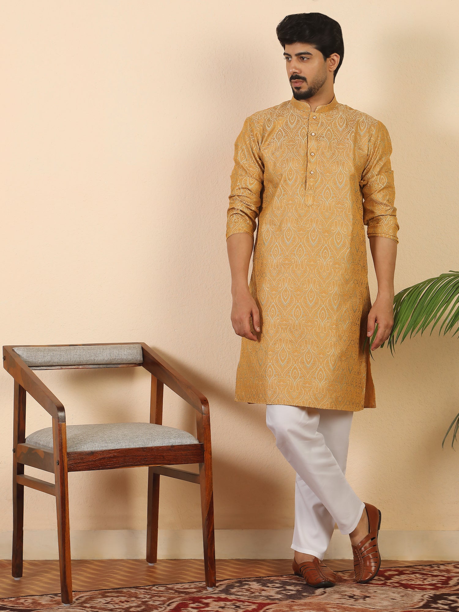 Men's Premium Jacquard fabric Paisley Designed Kurta With Pyjama Set