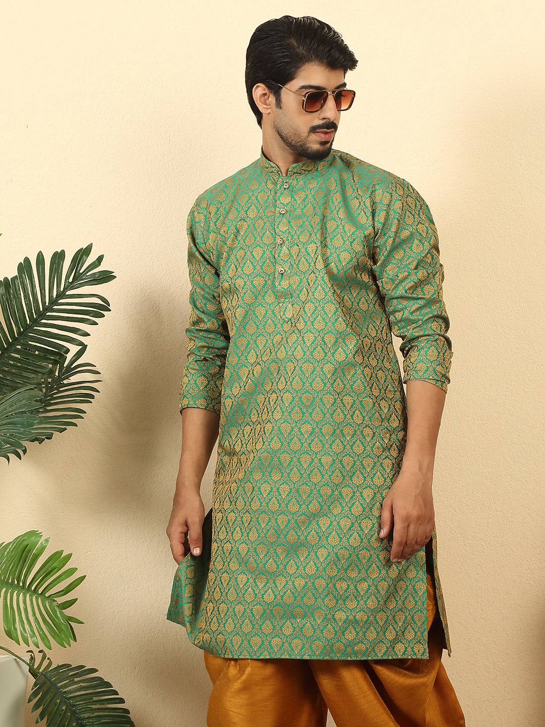 Silk Blend Jacquard Paisley Kurta