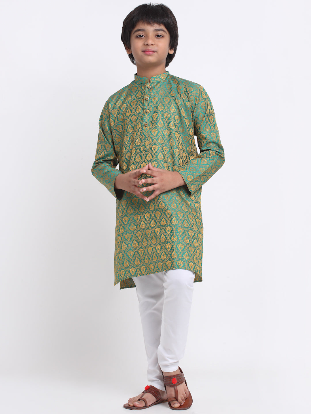 KRAFT INDIA Boy's Jacquard Woven Design Kurta & Pyjamas Set