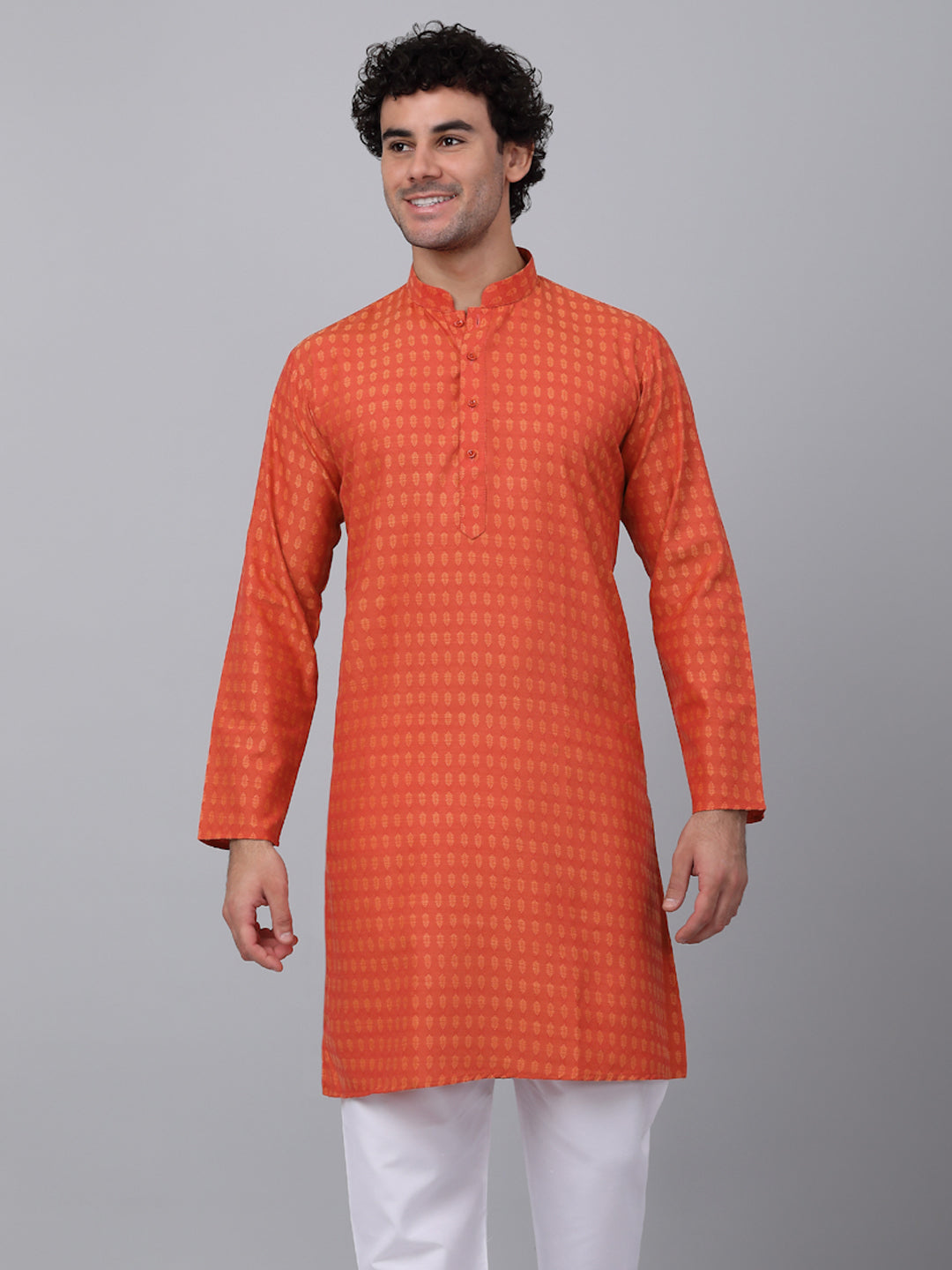 KRAFT INDIA Men Pure Cotton Ethnic Motif Knee Length Kurta Only