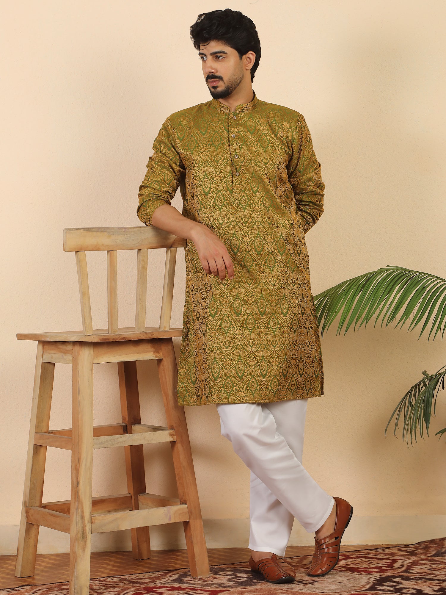 Men's Premium Jacquard fabric Paisley Designed Kurta With Pyjama Set