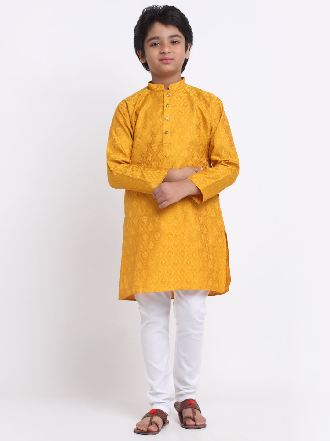 KRAFT INDIA Boy's Jacquard Woven Design Kurta & Pyjamas Set