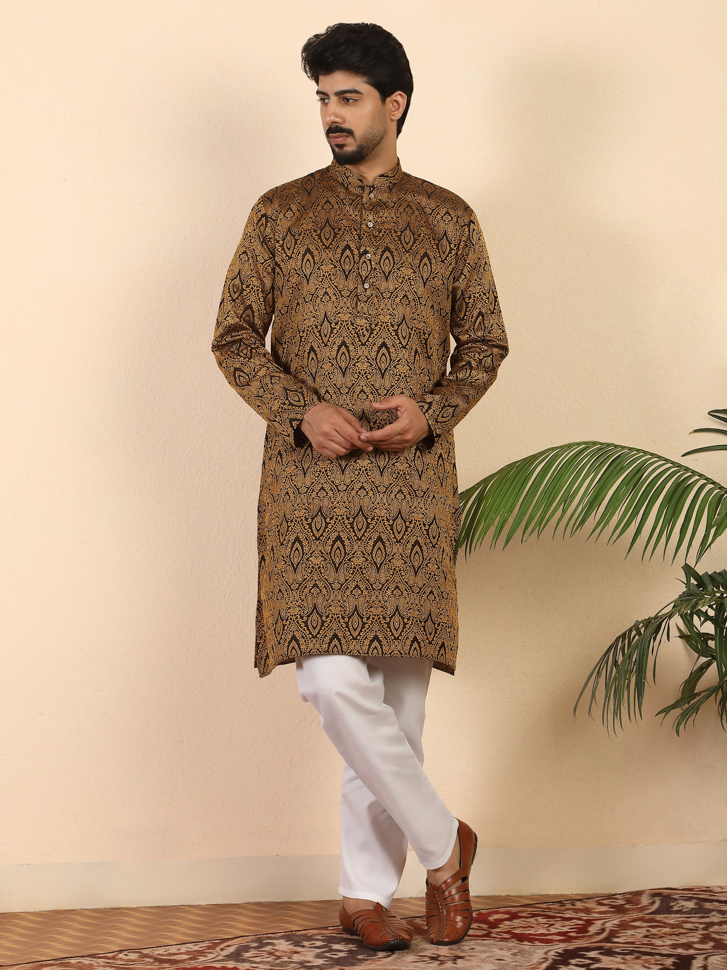 Men's Premium Jacquard fabric Paisley Designed Kurta With Pyjama Set