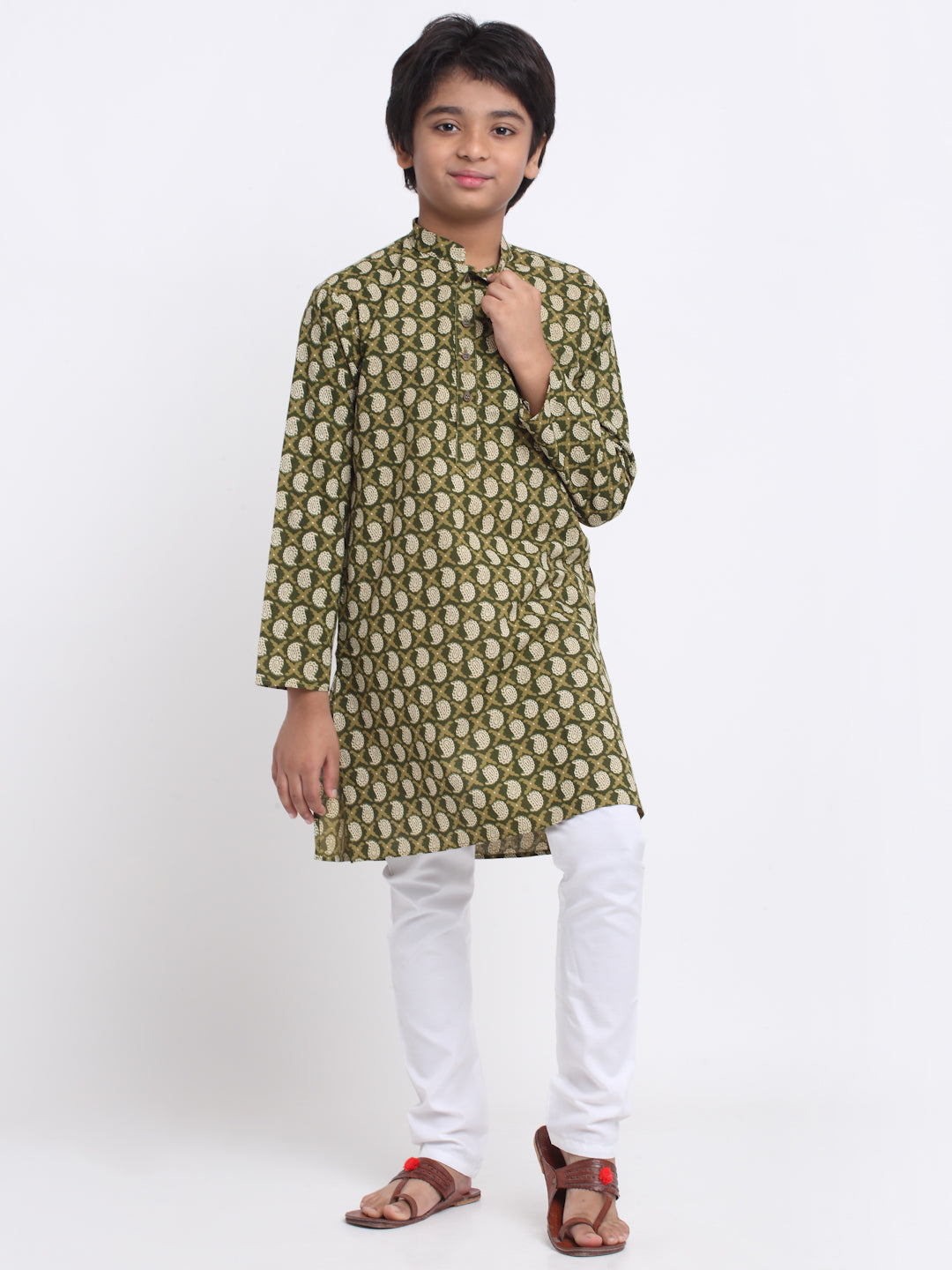 KRAFT INDIA Boy's Cotton Printed Kurta Pyjama Set