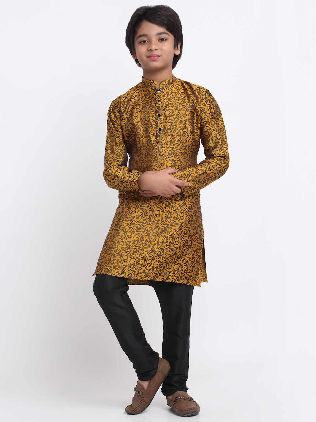 KRAFT INDIA Boy's Jacquard Woven Design Kurta & Pyjama Set