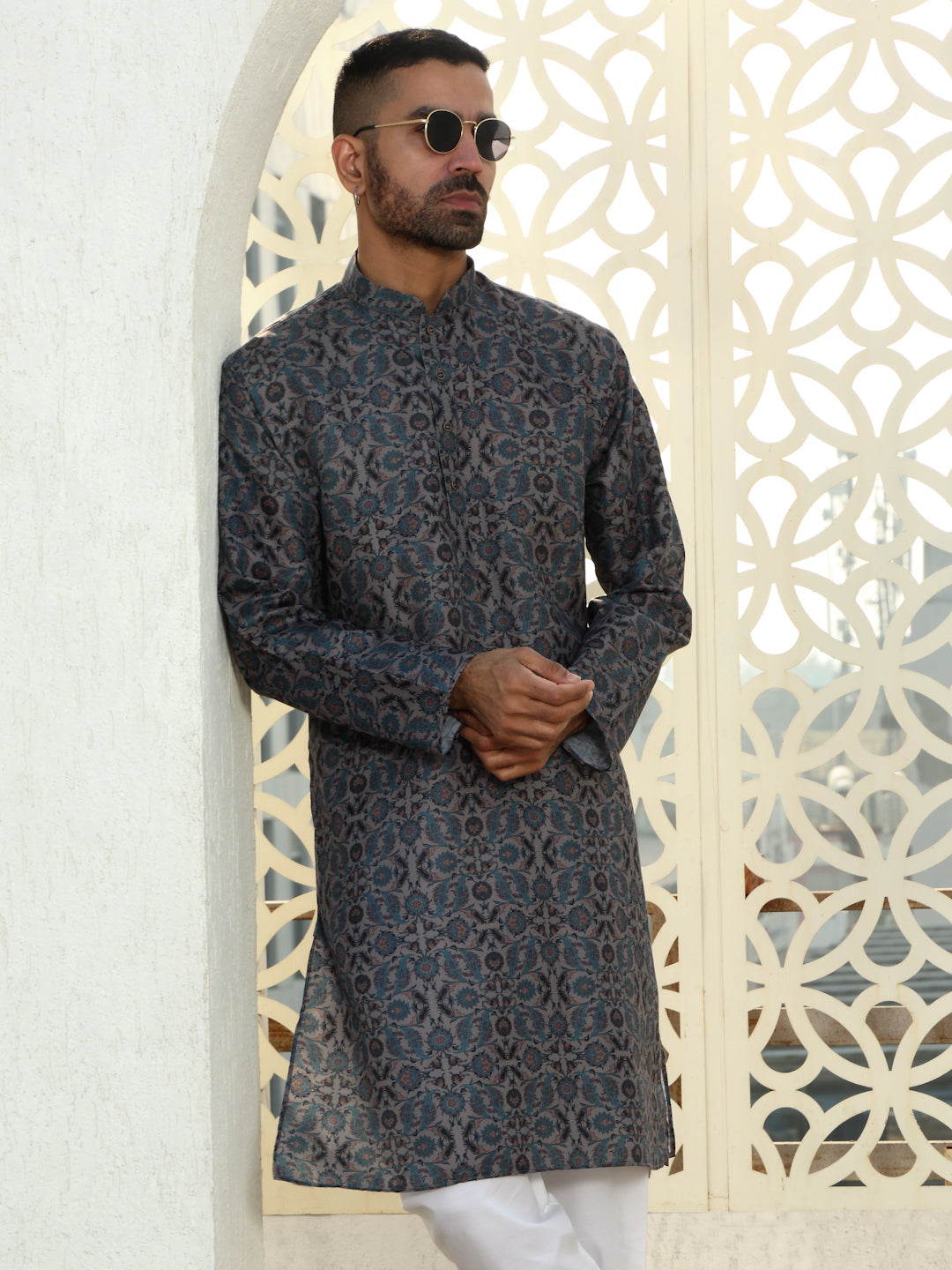 Cotton Paisley Printed Knee Length Kurta