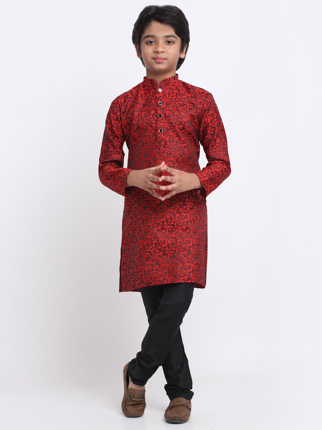 KRAFT INDIA Boy's Jacquard Woven Design Kurta & Pyjama Set