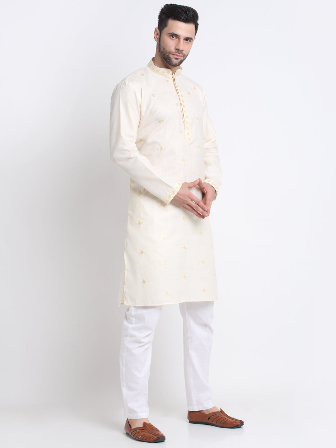 Kraft India Men Cotton Sequence Kurta Only
