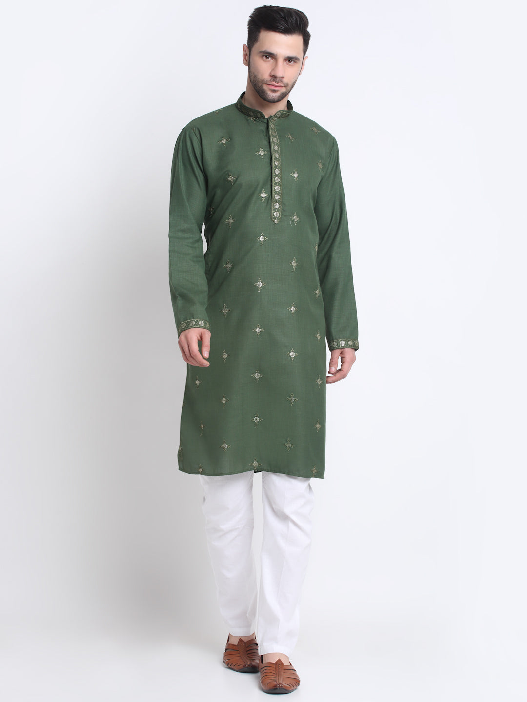 Kraft India Men Cotton Sequence Kurta Only