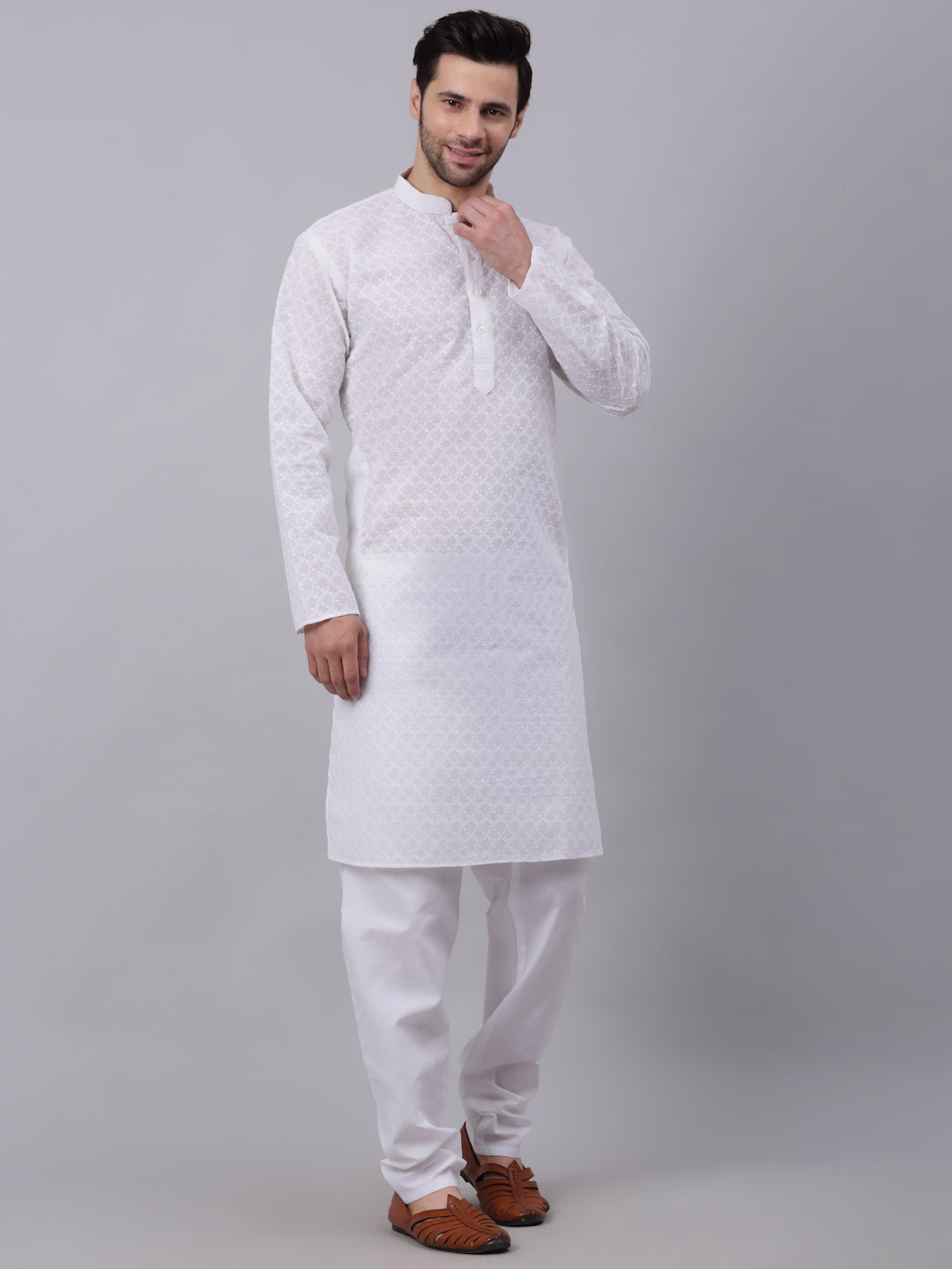 Men's Thread Work Chikan Kurta