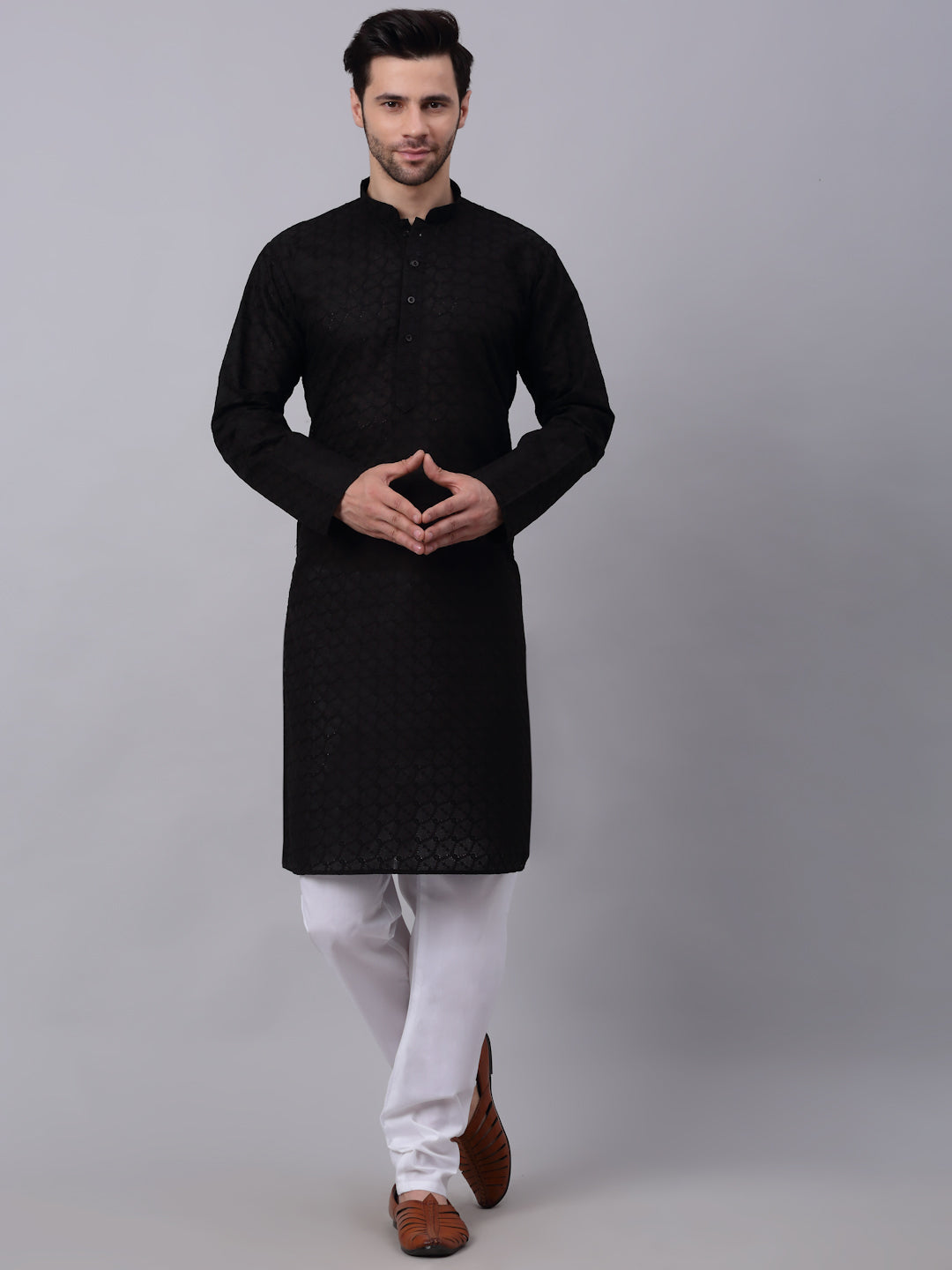 Men's Thread Work Chikankari Kurta Pyjama Set