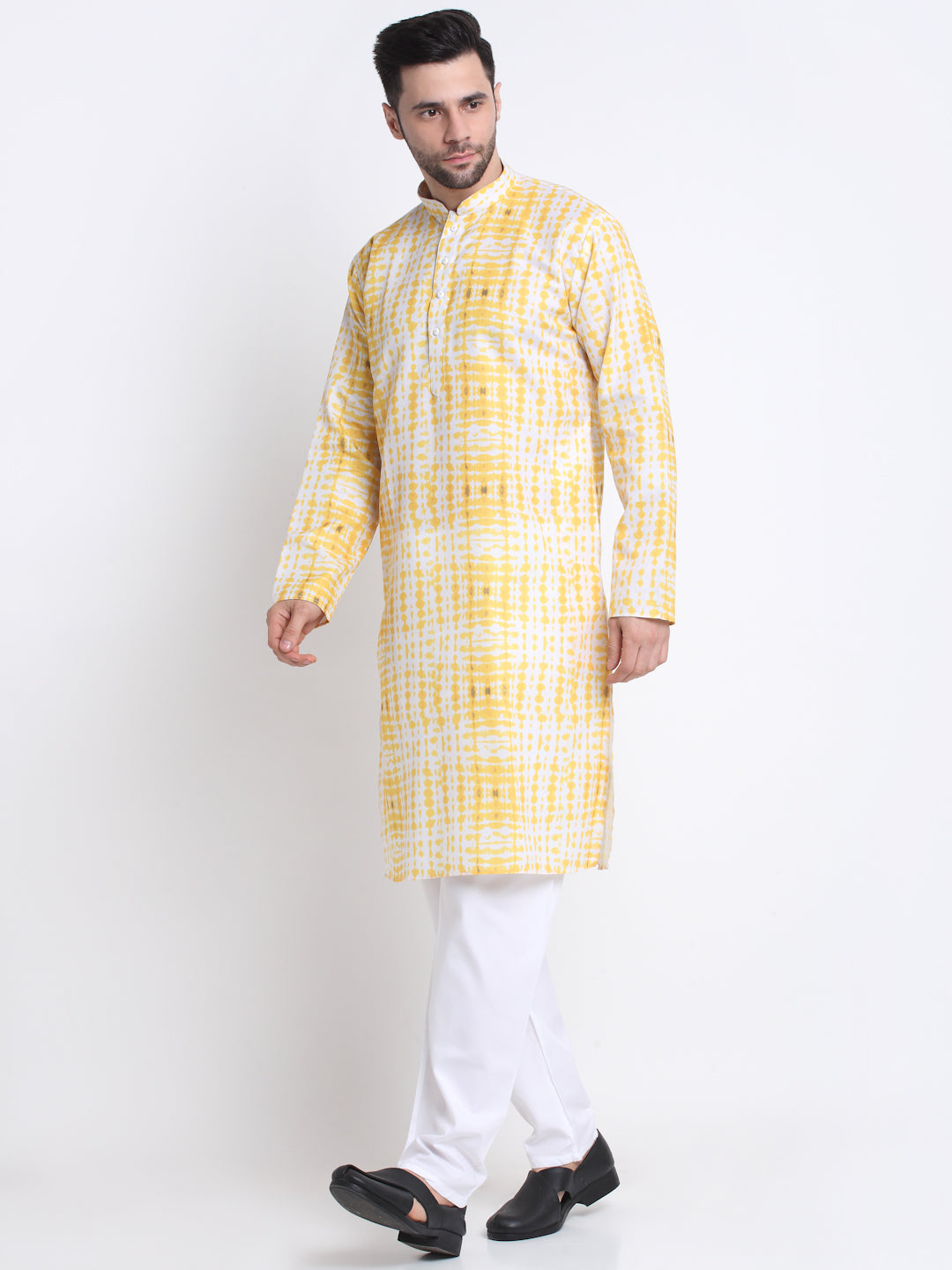 Kraft India Men Cotton Tie-Dye Print Kurta and Pyjama Set