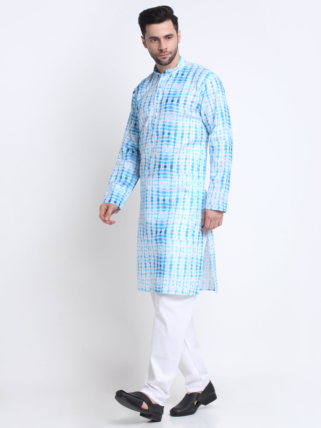 Kraft India Men Cotton Tie-Dye Print Kurta and Pyjama Set