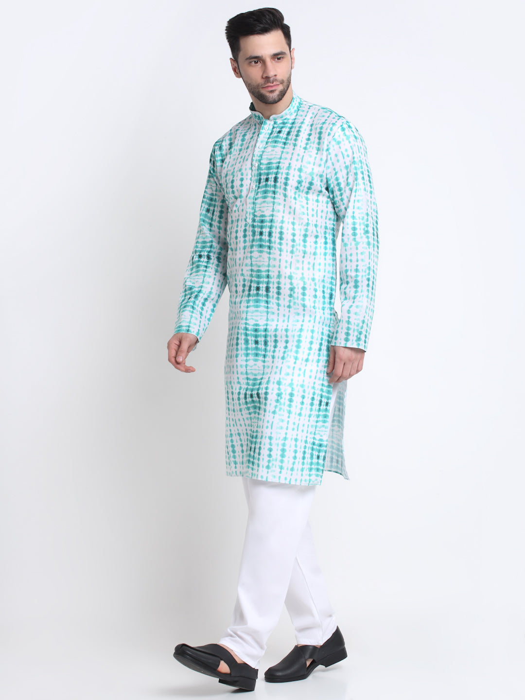 Kraft India Men Cotton Tie-Dye Print Kurta and Pyjama Set