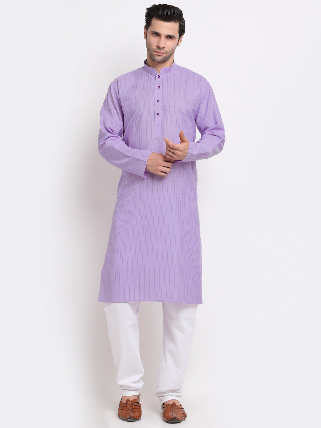 Men's Cotton Blend Bio Striped Kurta