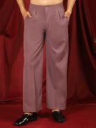 Luxe Men's Japanese Fabric Zari Embroidered Design with Sequinned V-Neck Kurta with Trouser Set - Coral
